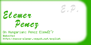 elemer pencz business card